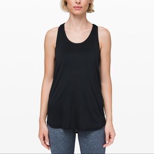 Black Lululemon Essential Tank Pleated